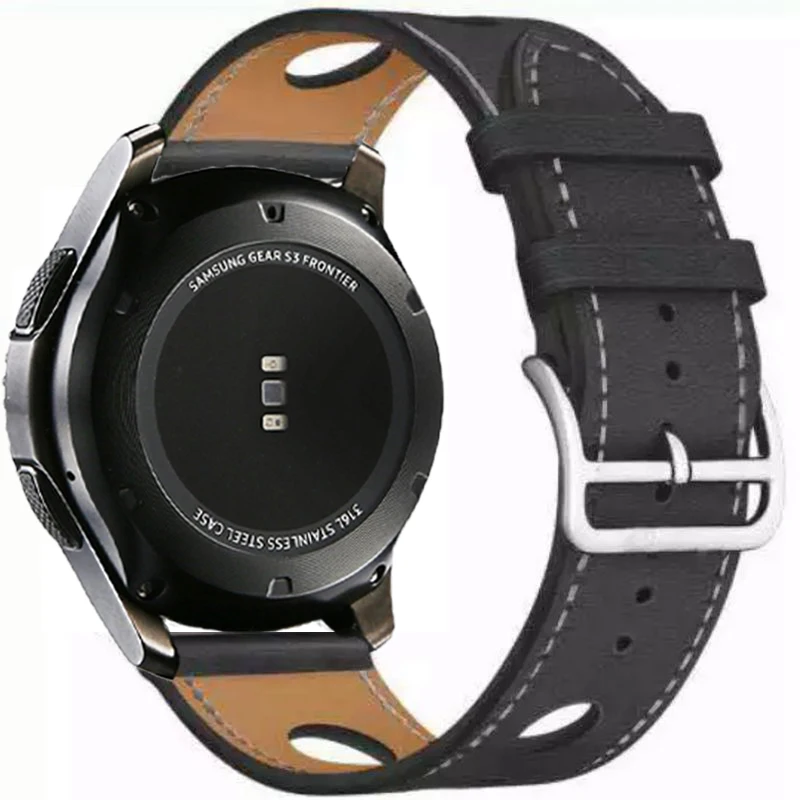 Кожаный ремешок для samsung gear Sport S2 S3 Classic Frontier для Galaxy Watch 42 мм 46 мм ремешок 22 мм быстрая замена ремешков