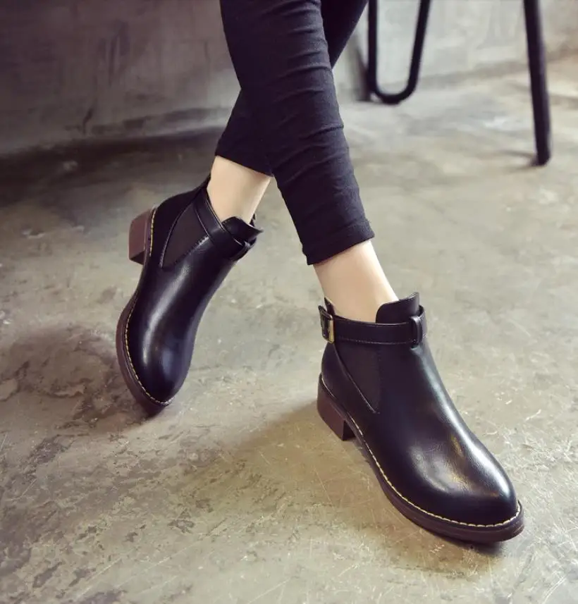 Пикантные женские ботильоны в европейском стиле Сезон осень зима Модные Ботинки