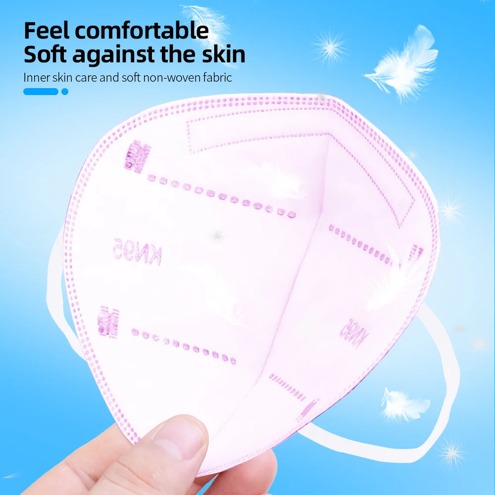 

FFP2 mask KN95 mask 50/100/200pcs reusable 5-layer filter protective safety mask pink breathable dust-proof masque Mascarillas