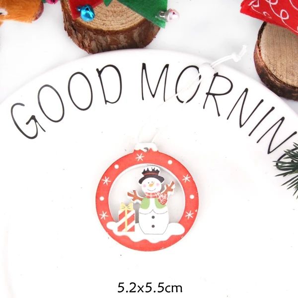 Ball Snowman 6 шт. DIY креативный Печатный Рождественский деревянный чипборд Подвески Украшения для рождественской вечеринки Рождественские елки украшения детские подарки - Цвет: Ball Snowman