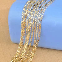 new trendy 26 inch heavy real yellow gold filled figaro necklace chains gold necklace mens long necklace fast shipping