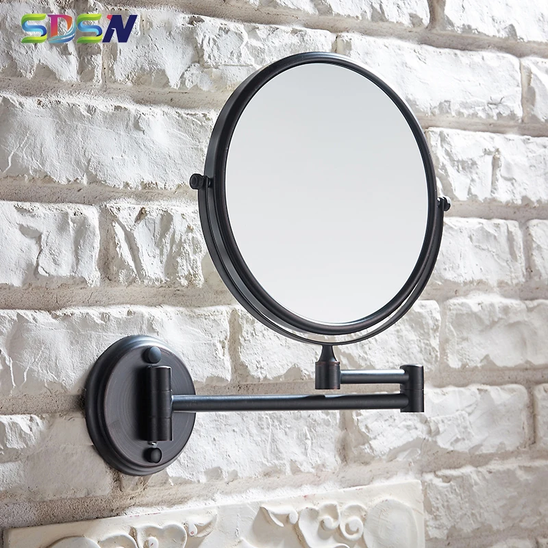 

Black Bronze Bathroom Mirrors SDSN Brass Copper Bathroom Mirror 3x 5x 10x Bath Mirror Fashion Lady Washing Cosmetic Mirror
