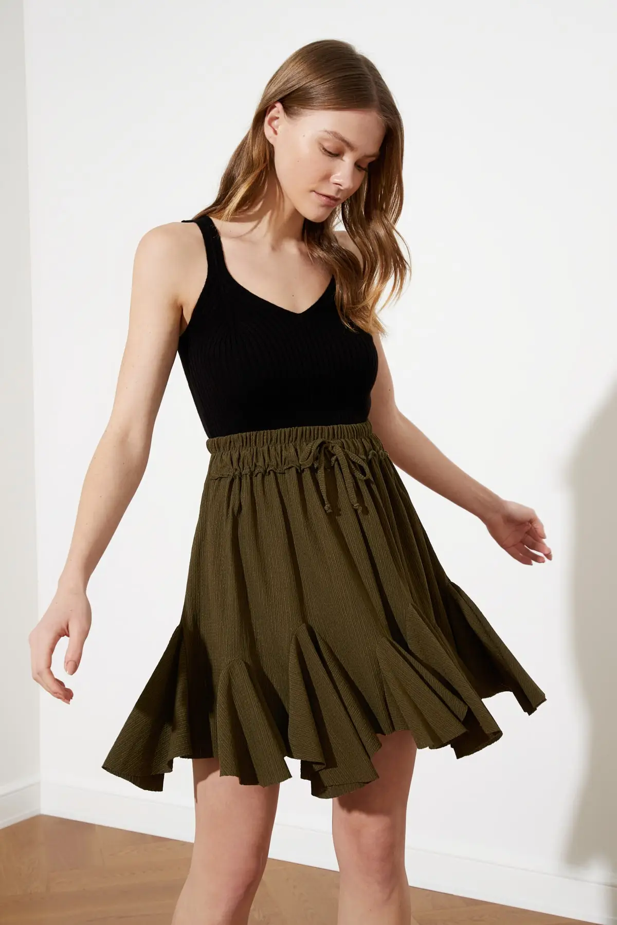 

Trendyol Draped Knitted Skirt TWOSS21ET0056