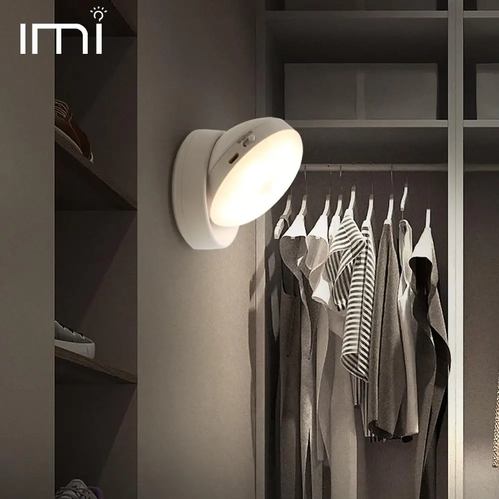 Светодиодный ночник с датчиком движения безопасный вращающийся настенный