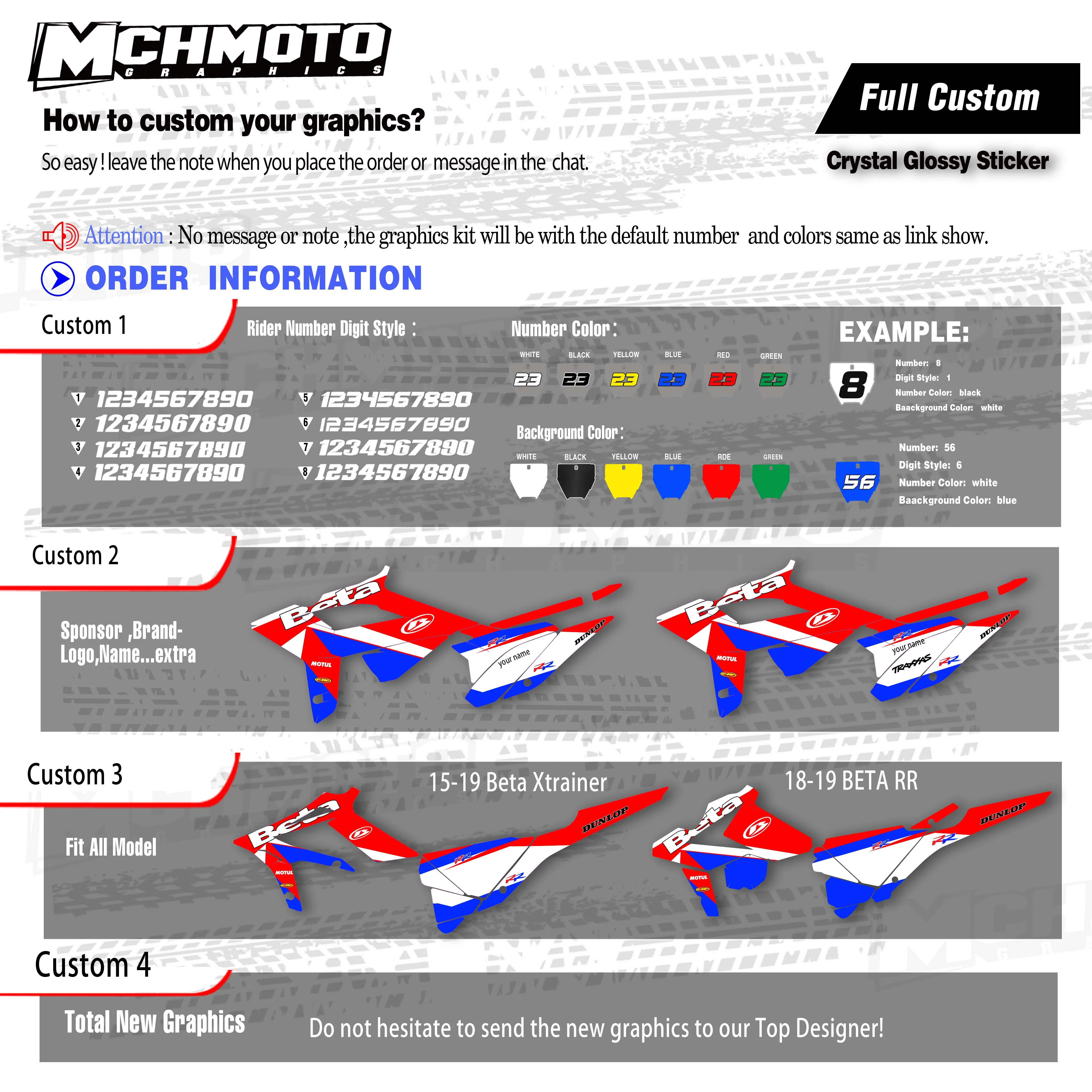 MCHMFG Motorcycle Team Graphic Decal & Sticker Kit For BETA RR 20-22 2020 2021 2022 | Автомобили и мотоциклы