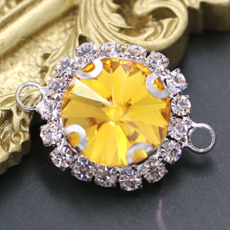 Свадебное Украшение круглой формы хрустальные камни двойная петля цепочка для