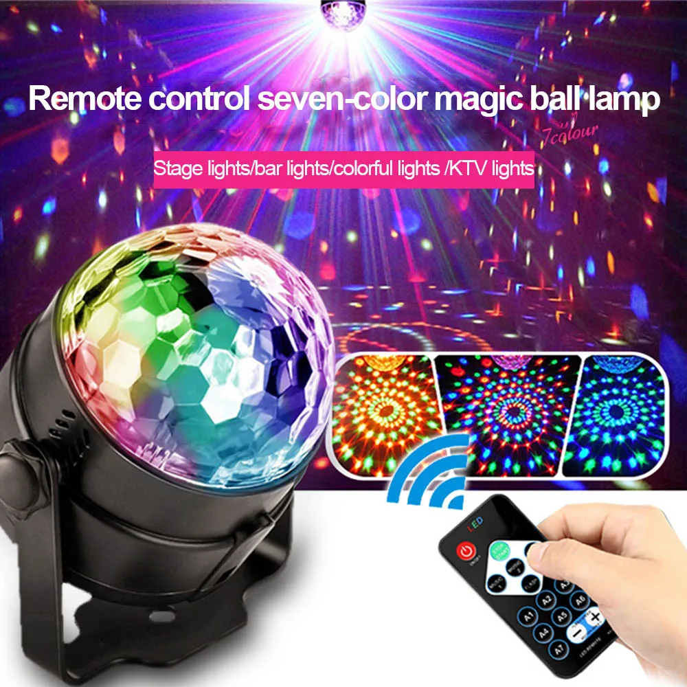 

Dj Disco Light Sound Activated Rotating Disco Ball DJ Party Lights 3W RGB LED Stage Lights For Christmas Wedding Party Lights