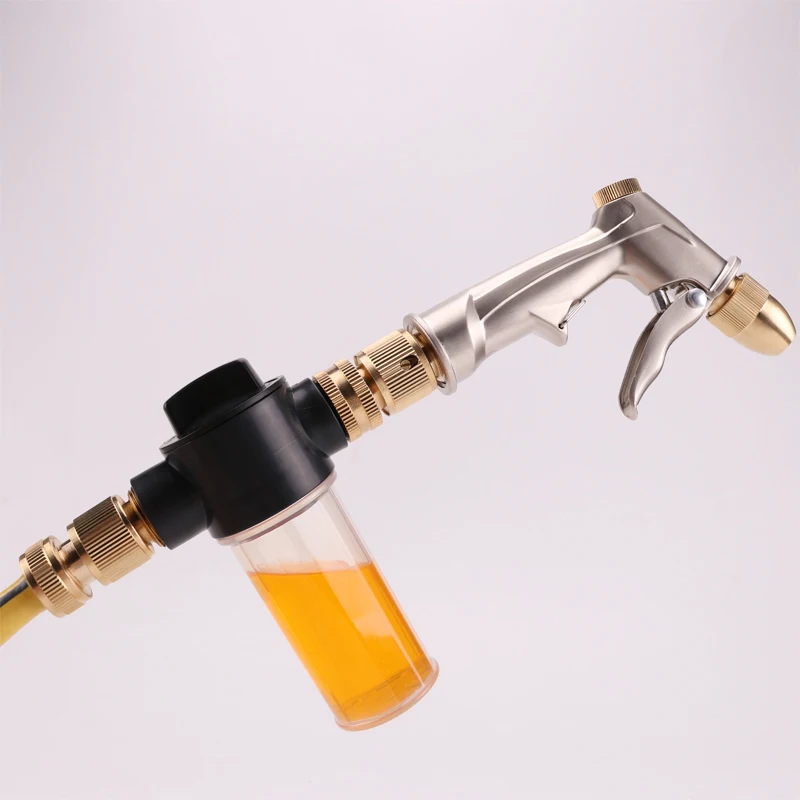 Высокое давление мощность полива пены медный водяной пистолет с длинным соплом