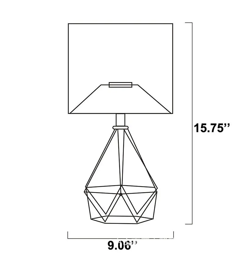 Modern minimalist metal paint rose gold hollow diamond design cloth table lamp personality diamond LED lighting bedroom decor