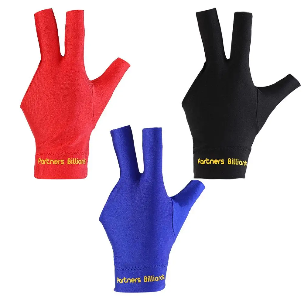 

Billiards Three Fingers Glove Spandex Left Hand Snooker Billiard Cue Glove Free Size Fitness Sports Accessories Equipment