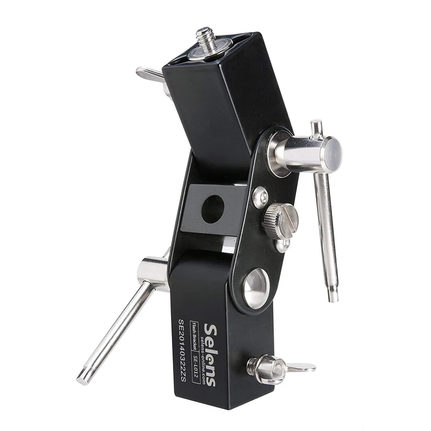 

Selens universal Speedlite Flash hot Shoe bracket holder stand screw mount L-Shape for Softbox Umbrella