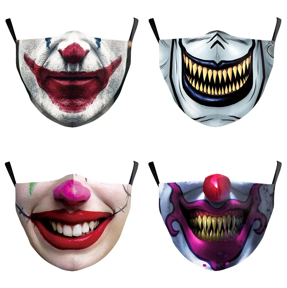 Лидер продаж забавные женские и мужские маски для косплея с большим ртом клоуна