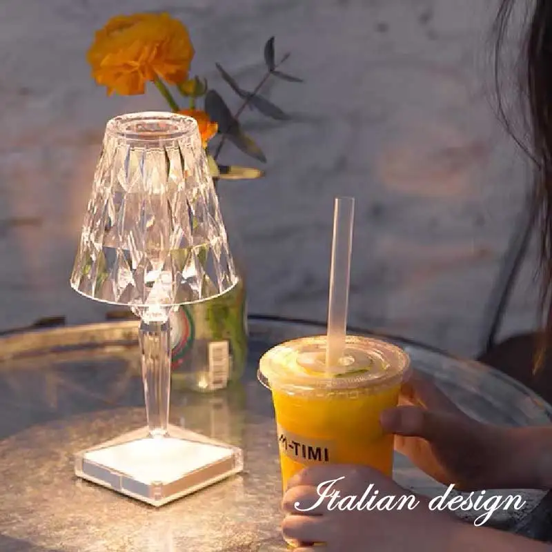 

Итальянская Настольная лампа Kartell с сенсорным USB-датчиком, декоративная лампа для бара, ресторанная настольная лампа, романтический ночник, ...