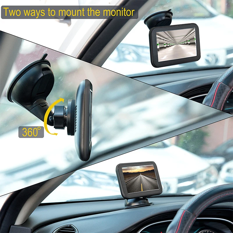 

Car driver camera Wireless reversing rear view camera display 5 inch magnetic bracket wireless display HD waterproof