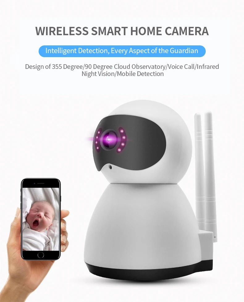 720/1080P PTZ Беспроводная ip-камера с функцией обнаружения движения, инфракрасное ночное видение, домашнее охранное наблюдение, RJ45/Wifi камера, облачный сервис