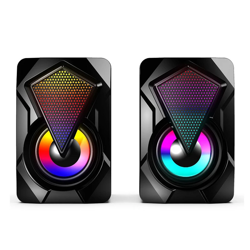 1 пара X2 стерео сабвуфер Звук Объемный громкоговоритель с RGB светильник кой для ПК