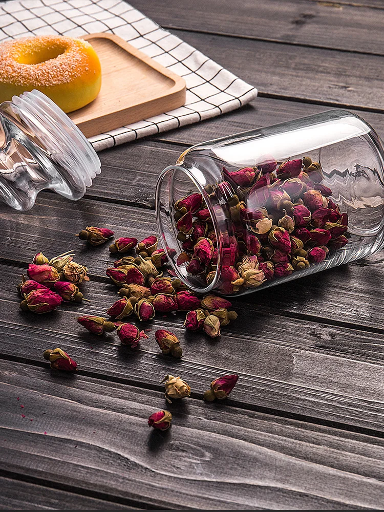 

Portable Glass Tea Storage container Jar Transparent Storage Bottle Box Dampproof Organizer Canister kitchen containers