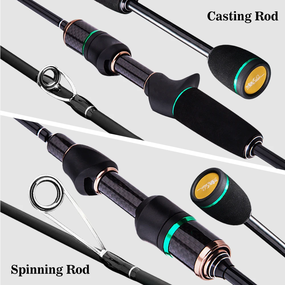 ROSEWOOD 1.5м/1.68м Литьевая спиннинговая удочка UL мощность Карбоновый стержень 2 секции Солидный наконечник Волокно приманки.