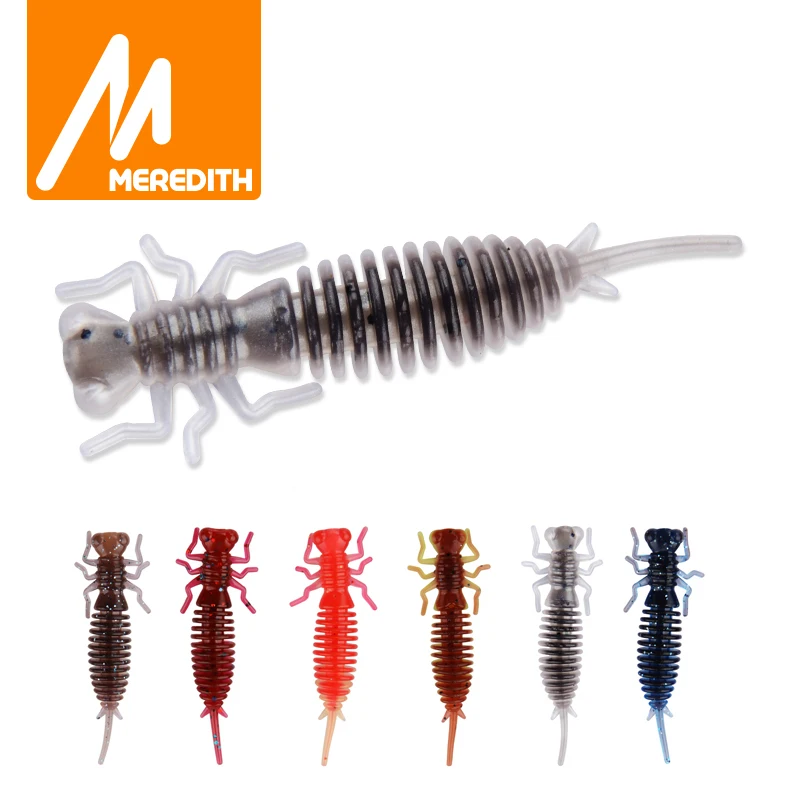 MEREDITH Larva 10 шт./лот 50 мм 0 9 г Стрекоза мягкие рыболовные приманки Червячные