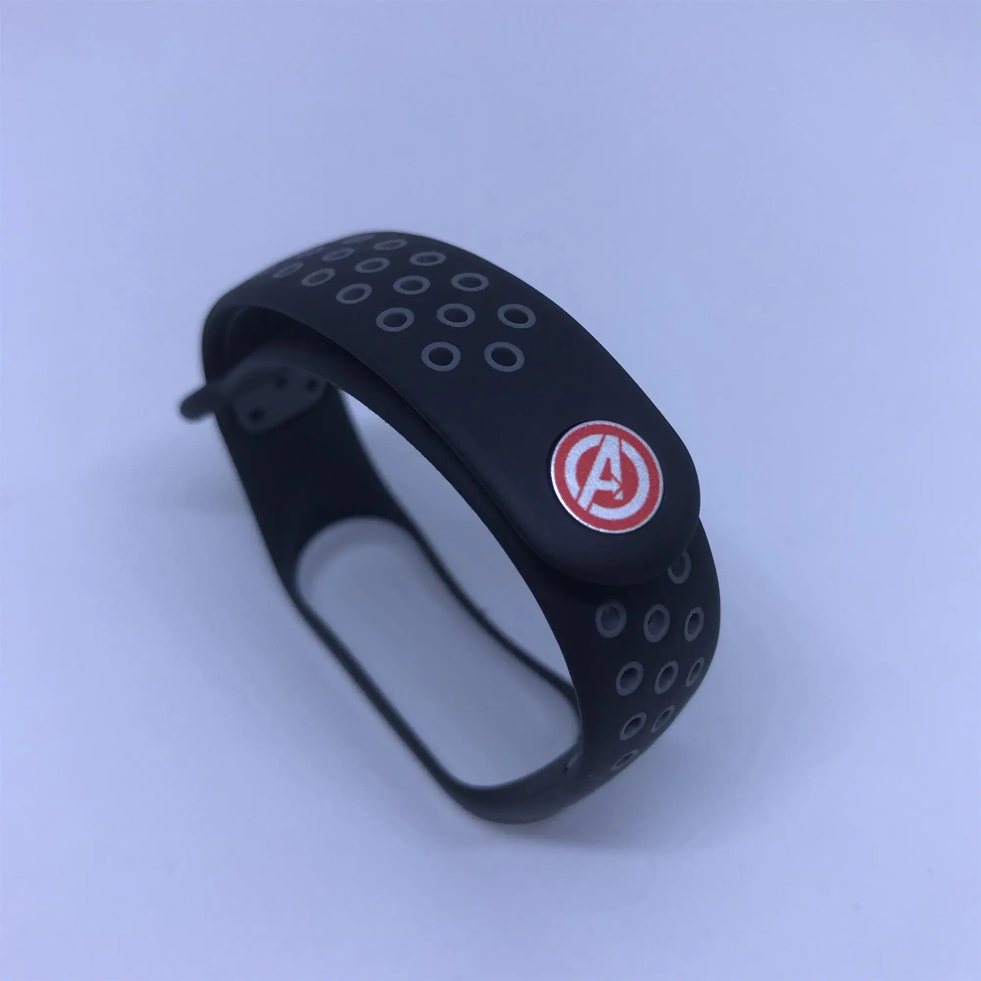 FIFATA NEW The Avengers Silicone Watch Strap For Xiaomi Mi Band 4 Xiaomi Mi Band 3 Smatr Watch Wristband Replace Accessories - Цвет: Black Gray-A