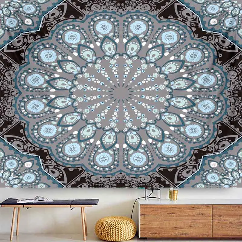 Индийская МАНДАЛА ГОБЕЛЕН настенный кронштейн для телевизора в стиле Бохо