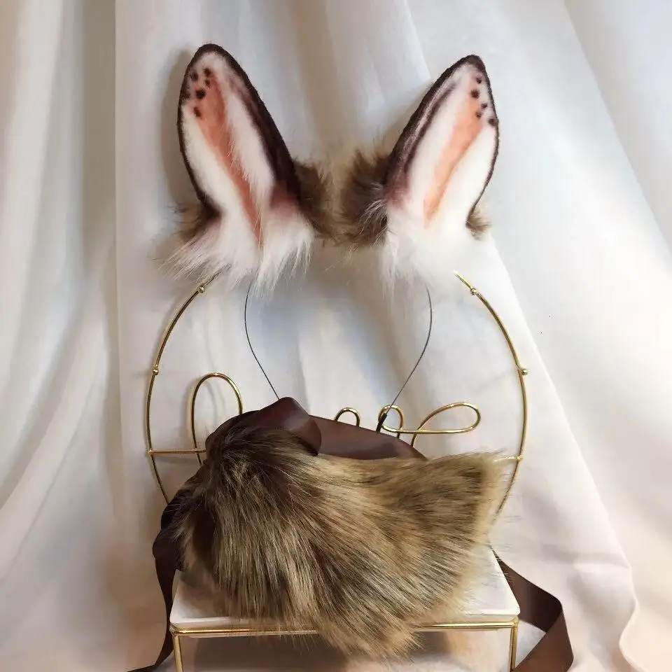 Новинка обруч для волос MMGG в виде шоколадных кроличьих ушек стиле зверя головной