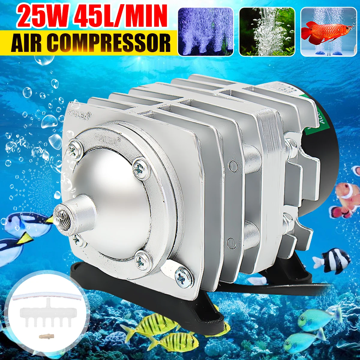 45L/мин Hailea Внешний Высокое Мощность AC E магнитный воздушный насос пруд с рыбой