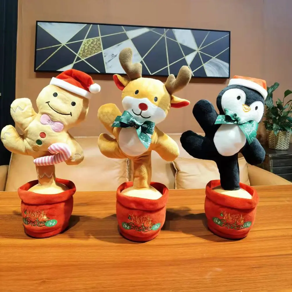 Перезаряжаемая Рождественская плюшевая игрушка Танцующая Искусственная елка