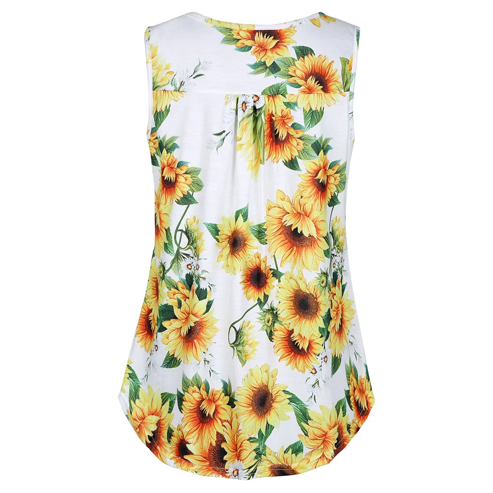 

Women Summer Boho Floral Print Vest Tops Ladies Sleeveless T-Shirt Tee Beach -OPK