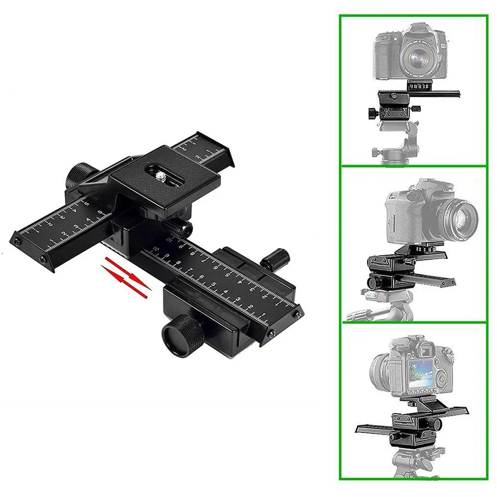 

4-сторонний рельсовый слайдер для макрофокусировки/съемка крупным планом для цифровой SLR-камеры DC со стандартным отверстием для винта 1/4 дюй...