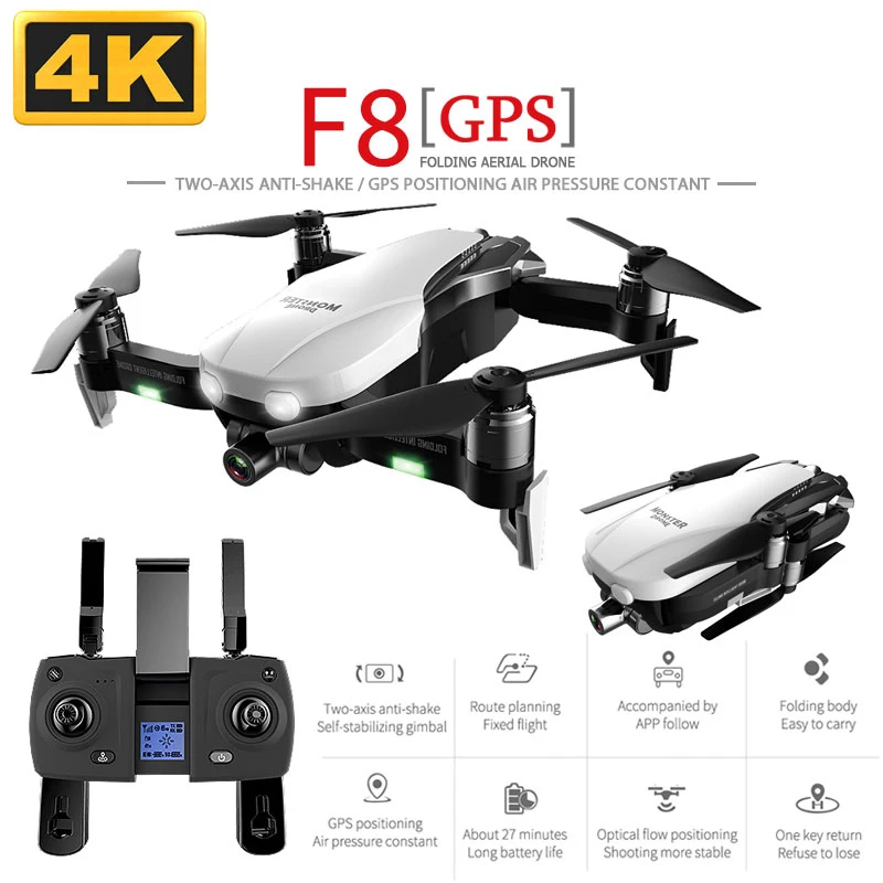 F8 GPS Дрон с двухосевым стабилизатором Wi Fi FPV 1080P 4K камера бесщеточный Квадрокоптер
