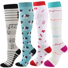 Компрессионные чулки для мужчин и женщин, забавные носки для отеков, диабетиков, варикозного расширения вен, бега, марафона, Спортивные Компрессионные носки