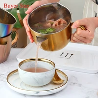 1000ml stainless steel gravy oil soup fat separator bowl with anti hot handle grease oiler filter strainer cooking pot tablewar