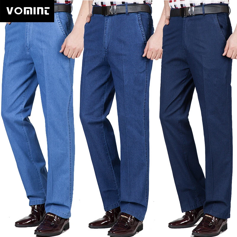 Men's jeans Autumn & Winter high-waisted elastic business jeans casual trousers  mens jeans  plus size men