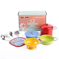 11pcs colorful kitchen toy set utensils cooking pots pans food dishes mini simulation kids cookware pretend play toys