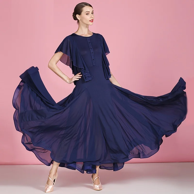 Платье для бальных танцев платье вальса длинное с листьями фламенко и лотоса