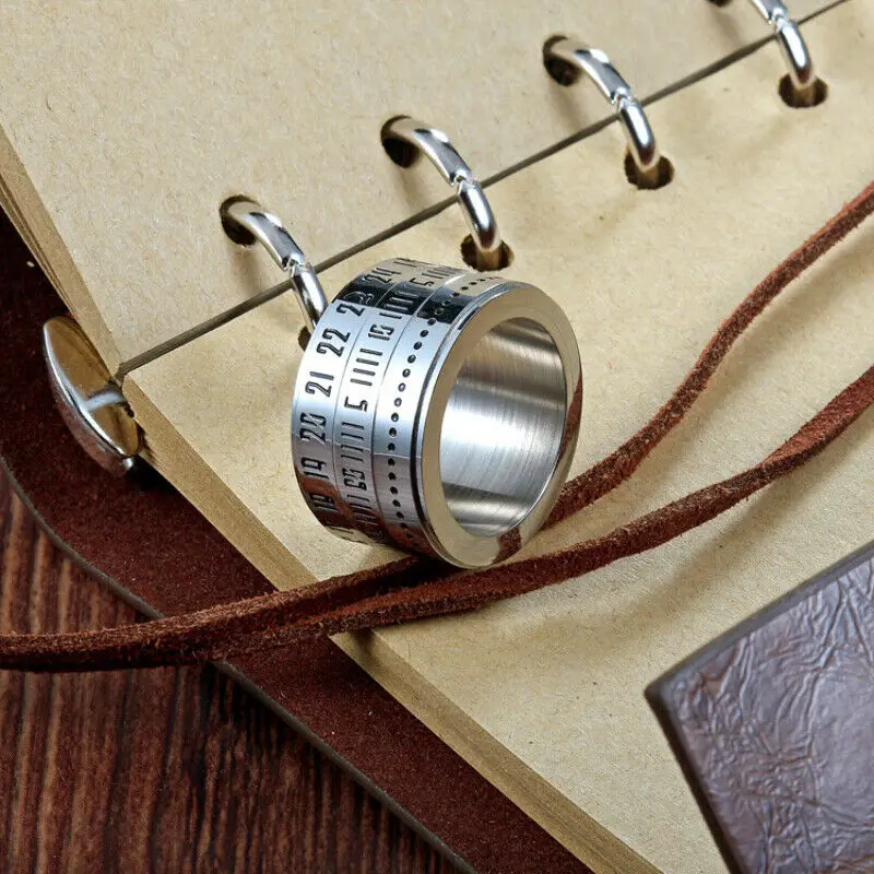 Кольцо из нержавеющей стали с широким циферблатом черное кольцо для мужчин