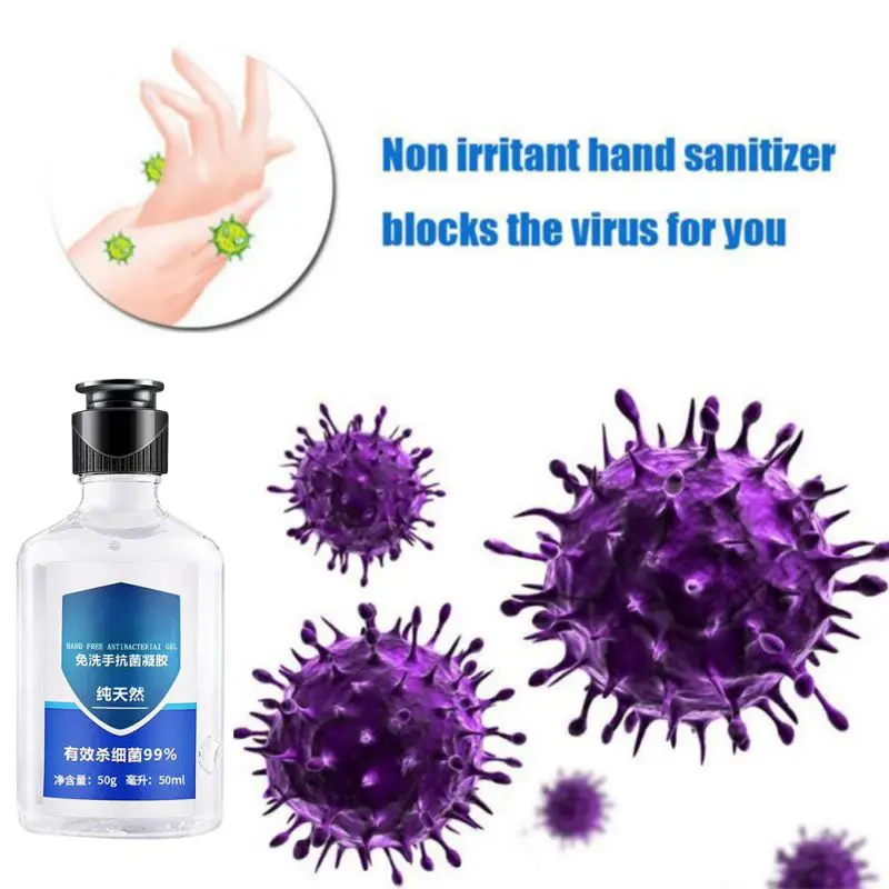 Быстросохнущий Дезинфицирующий Гель для мытья рук 50 мл одноразовое