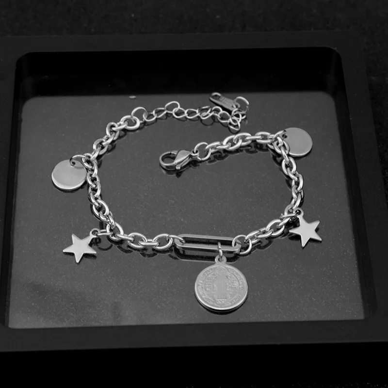 Браслет мужской и женский из нержавеющей стали с изображением Иисуса Креста |