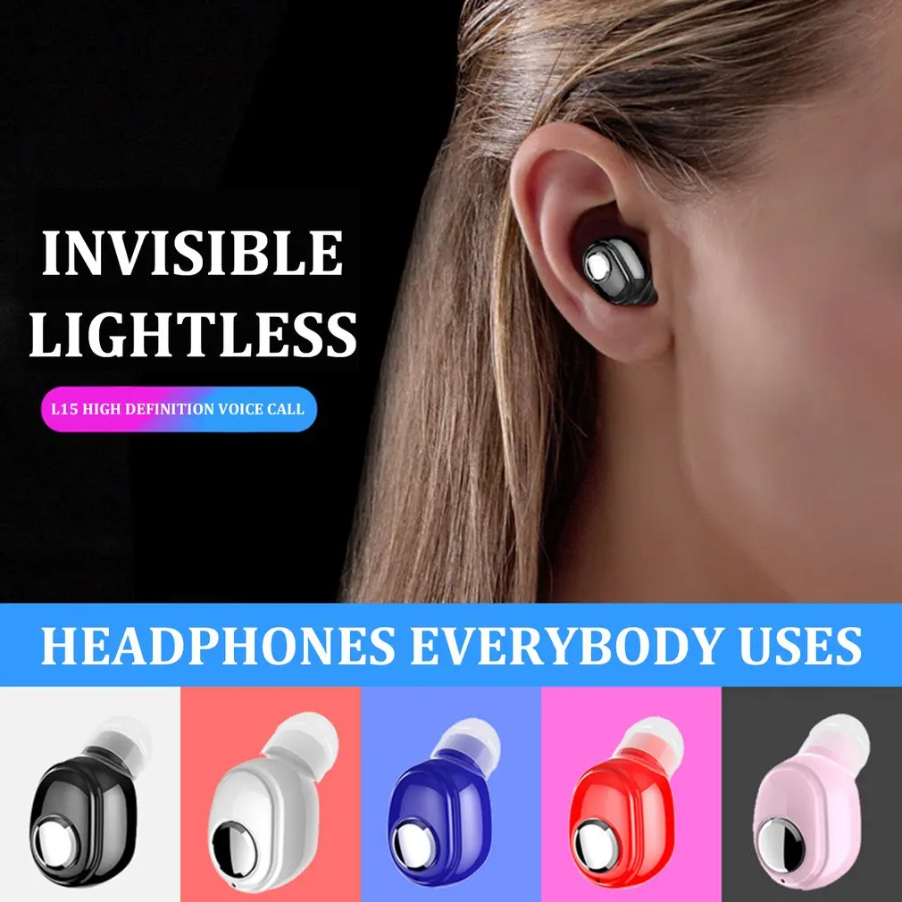 L15 мини беспроводные Bluetooth наушники спортивные беспроводные наушники стерео магнитные одиночные стерео наушники-вкладыши беспроводные наушники
