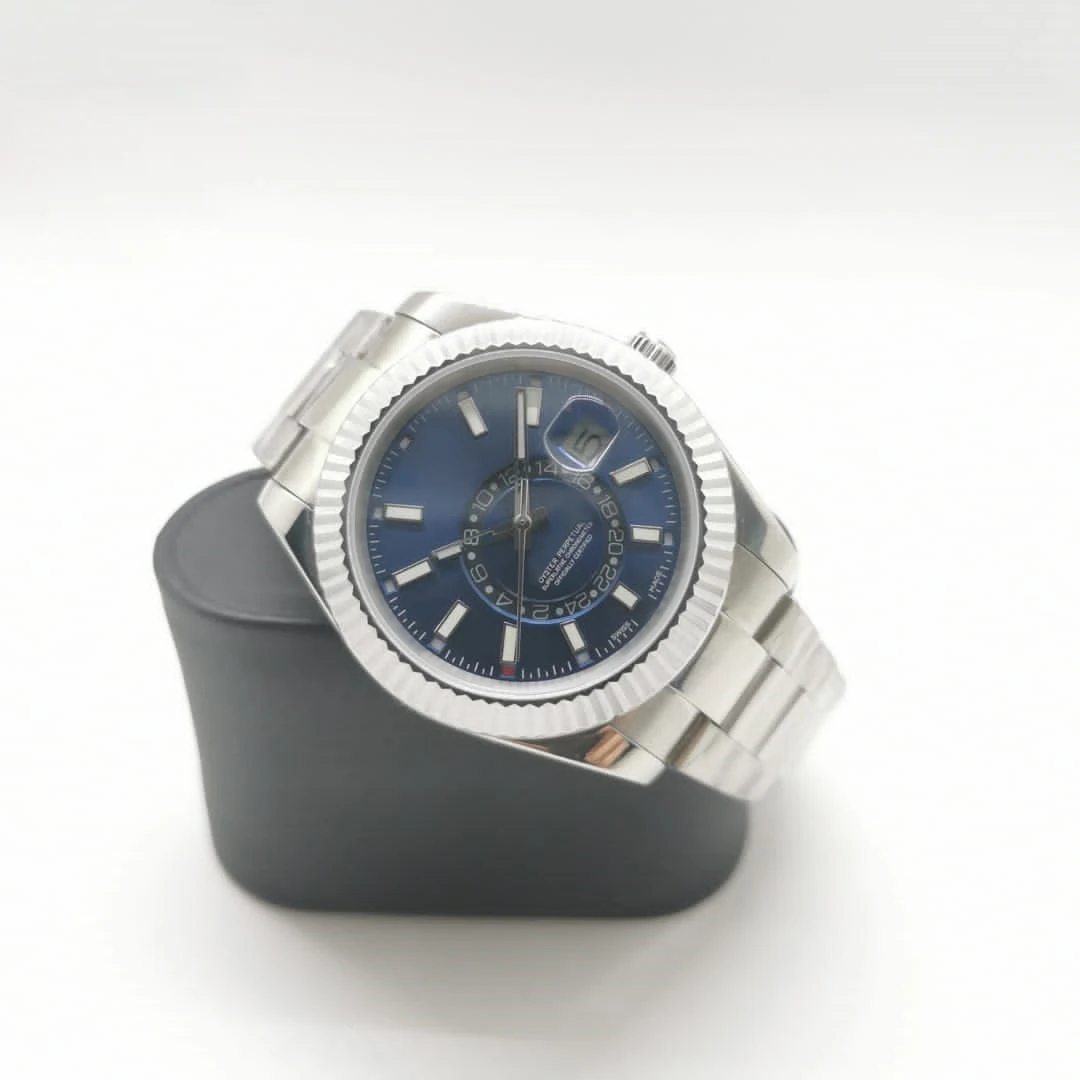 

Mens Watch Automatic Mechanical Movement Sapphire Crystal Stainless Steel Sky-dweller Inner Dial Work Male Wristwatches