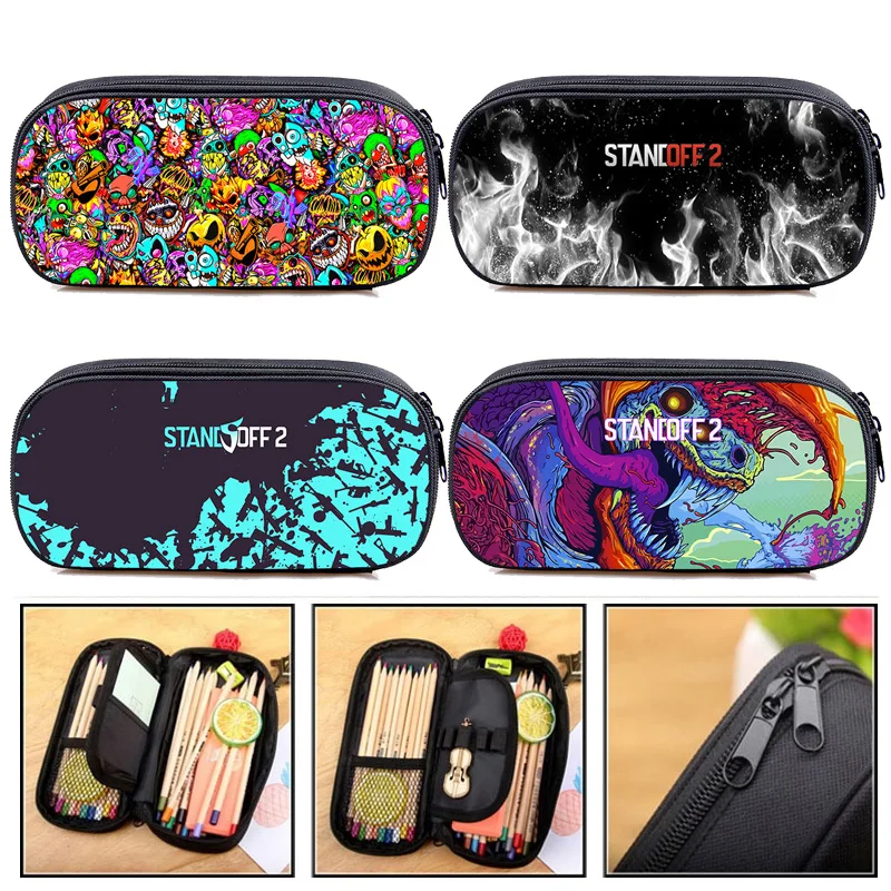 

3D Printed Anime Cartoon Standoff 2 Pencil Case Teenager Pen Case Stationery Storage Organizer Cosmetics Shooting Game Pen Bag