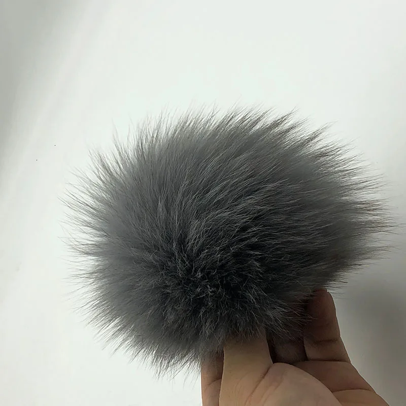 15 см натуральный животный Hairball Hat помпон ручной работы DIY действительно енот большой волос шар шляпа помпон с пряжкой