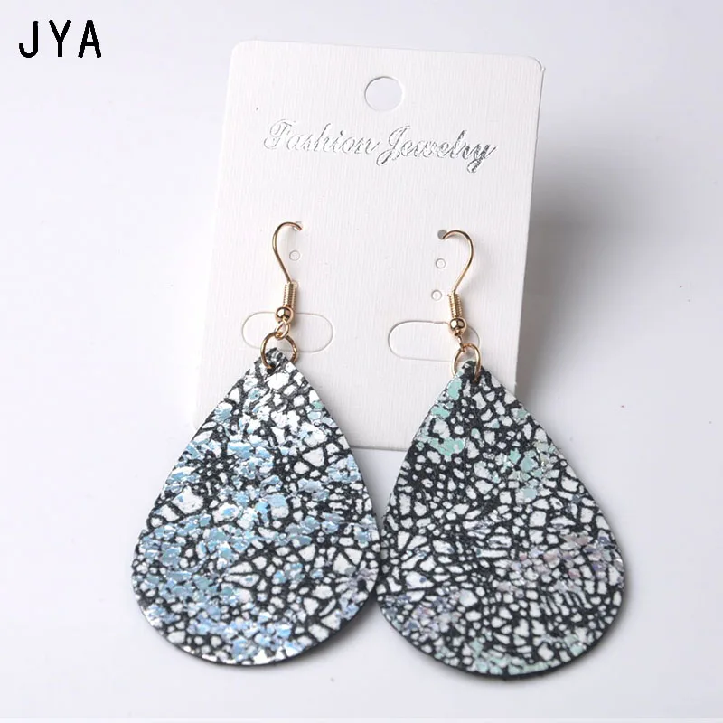 Cpop блестящие серьги из натуральной кожи для женщин Подвесные модные ювелирные