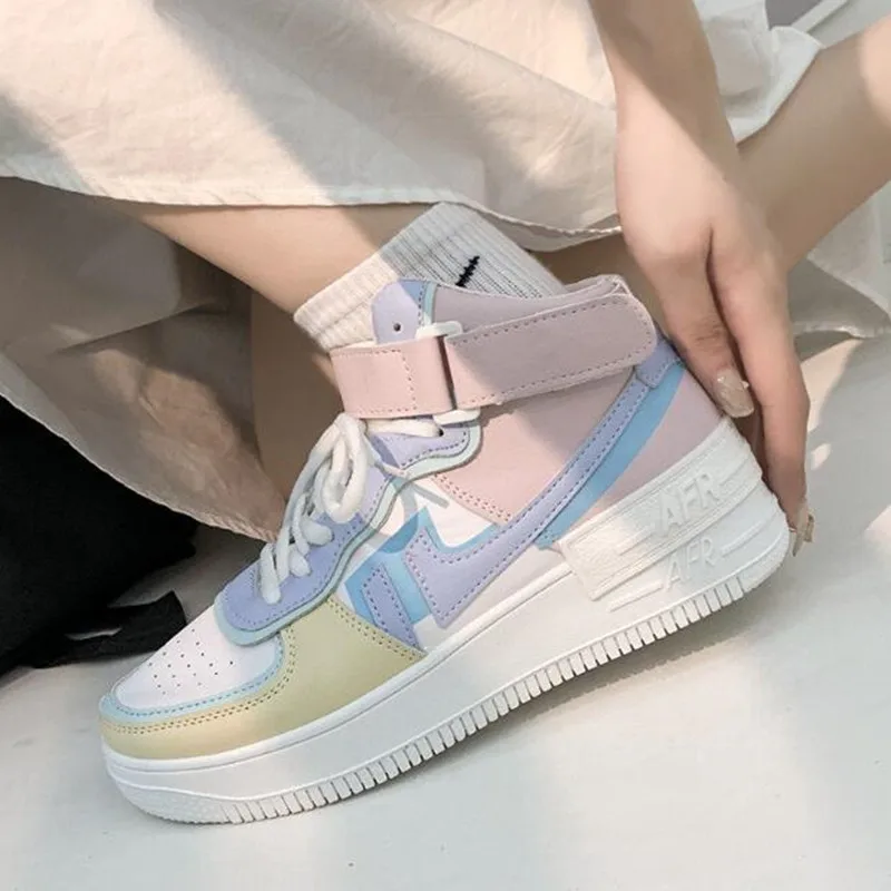 

Кроссовки женские на платформе, повседневная обувь для тренировок, белые, дизайнерские, размер 43, весна 2021