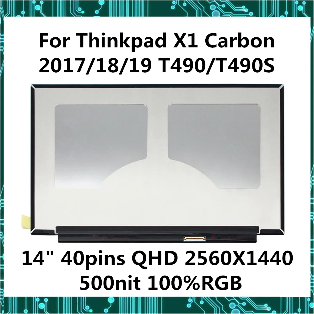 Оригинальный 14 дюймовый ЖК экран для ноутбука LPM140M420 B140QAN02.0 Thinkpad X1 Carbon 2017/18/19 T490/T490S