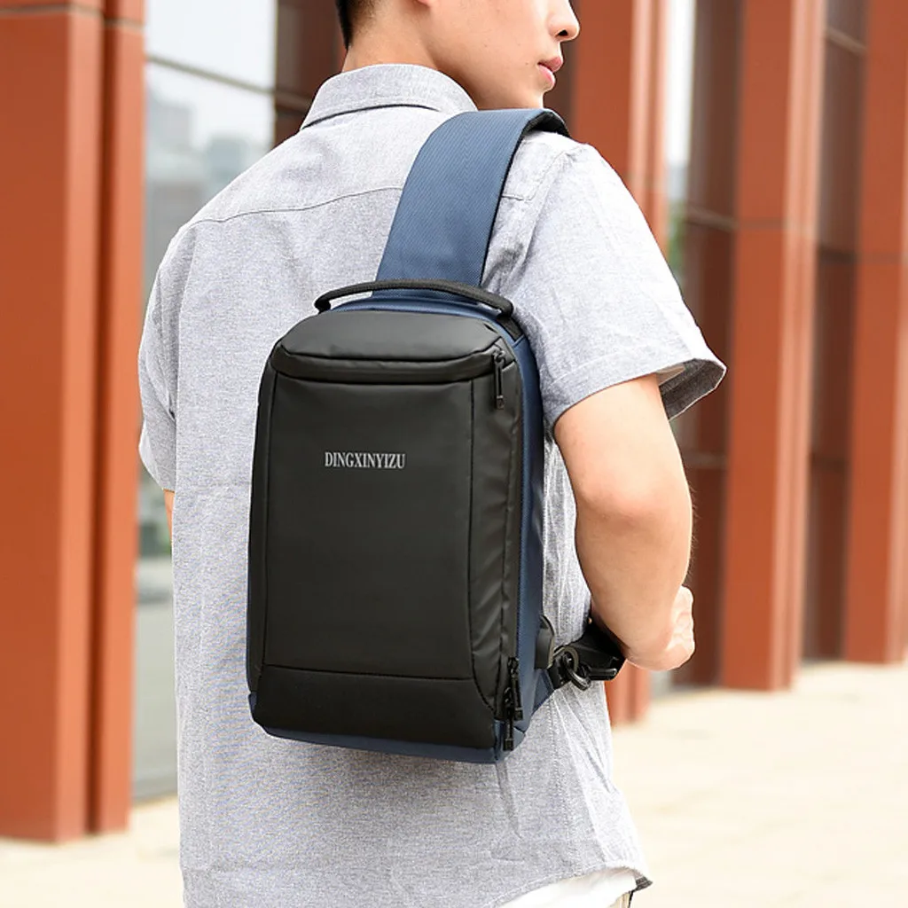 Модная Повседневная нагрудная сумка для мужчин портфель на одно плечо с