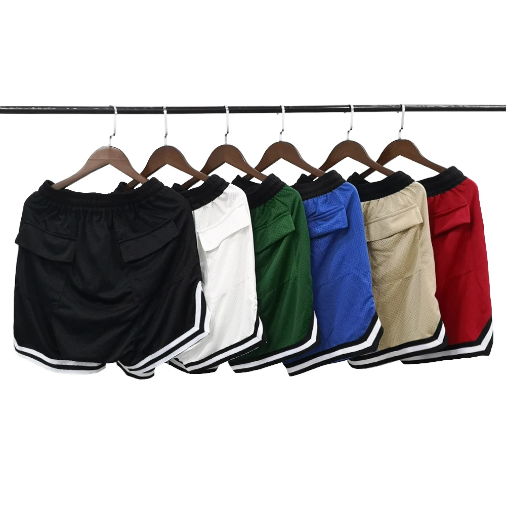 2018 Summer Hip Hop Baggy 6 colors Shorts Men Breathable Jersey Material Color Contrast Drop Crotch Mens | Мужская одежда