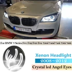 Для BMW 7 серии F01 F02 F03 F04 730d 740d 740i 750i 760i 2008- 2012 комплекты передних фар s кольца гало светильник щение DTM Кристальные светодиодсветодиодный глаза ангела