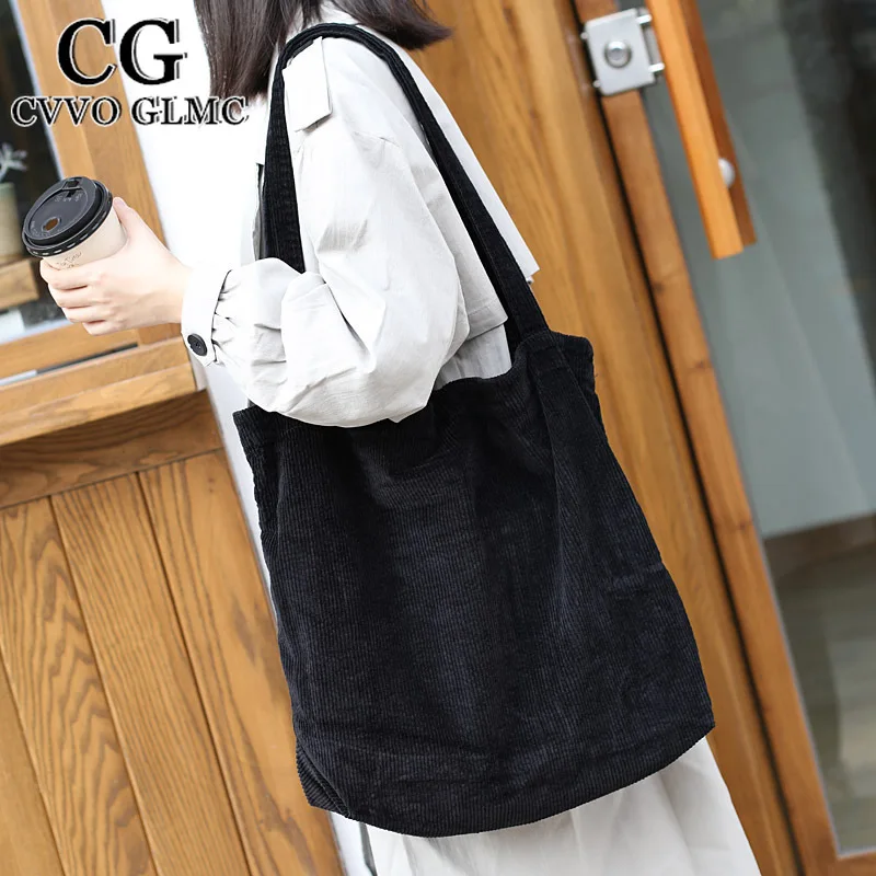 

Cvvo Glmc CorduroyWomen's Bag 2021Tote Bag Girls Handbag Female Shoulder Bags Casual Wallets Large Capacity Canvas Bag Schoolbag